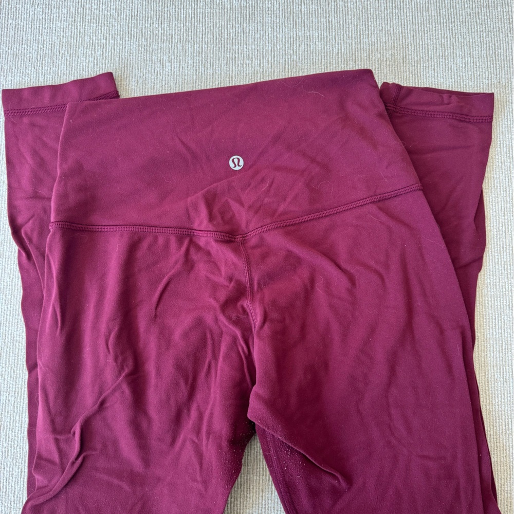 Lululemon floral yoga Fast and Free High-Rise Tight 25” red burgundy